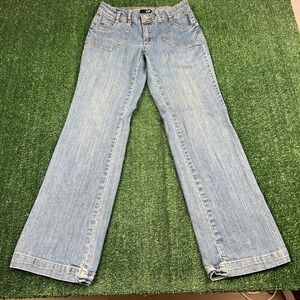 VTG a.n.a Jeans Womens Light Wash Sz 4 28x32" Low Rise Flare Bootcut Stretch Y2K